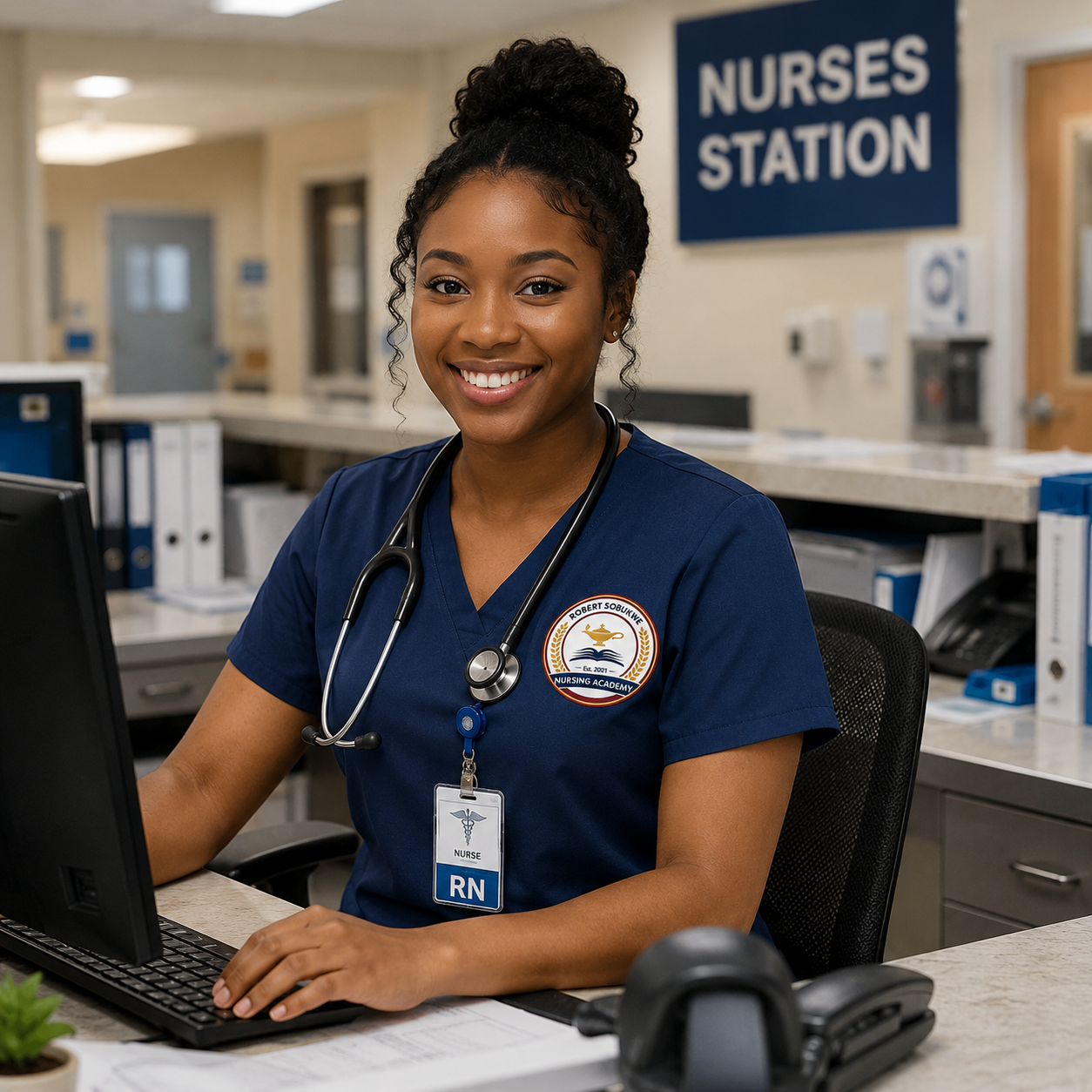 nurse at station